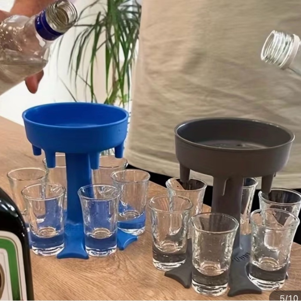 Blue and Gray Shot Glass Dispenser Set 
Price is per set
